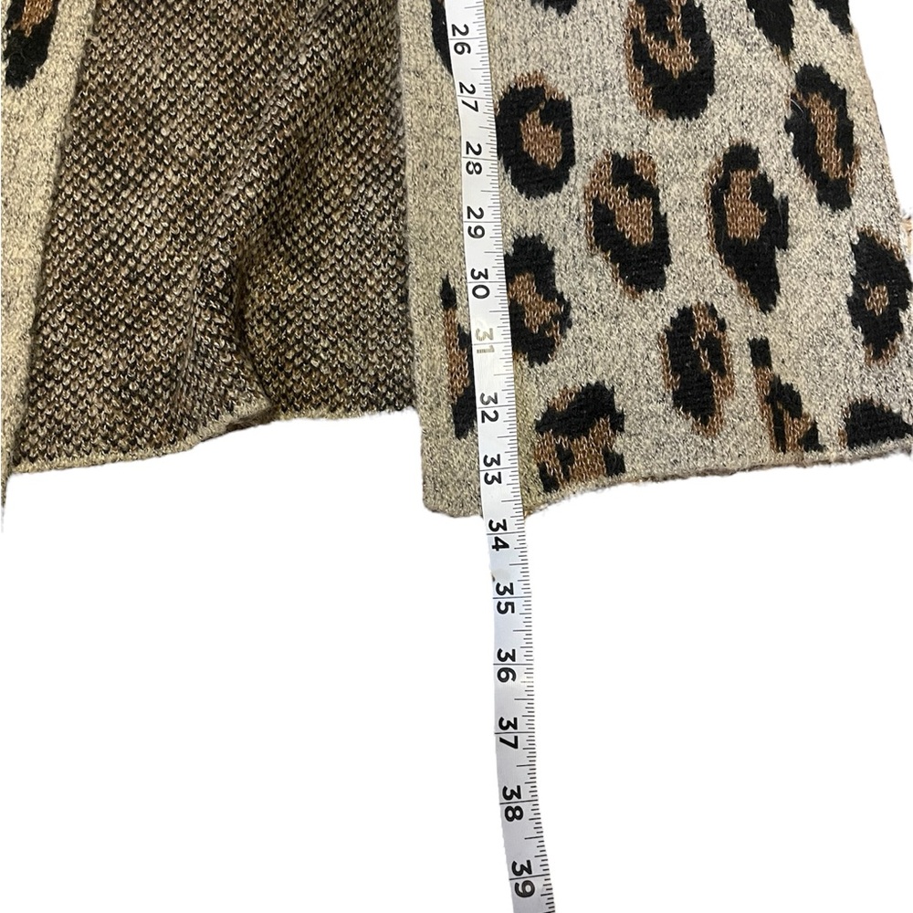 By Design Brown Leopard Print Open Front Long Sleeve Cardigan Size Medium EUC - Picture 5 of 5